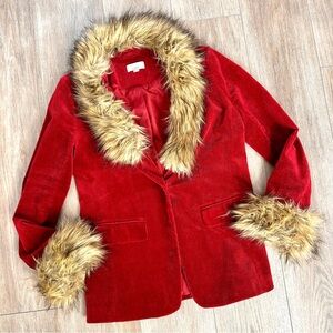 Loft Y2K red corduroy jacket